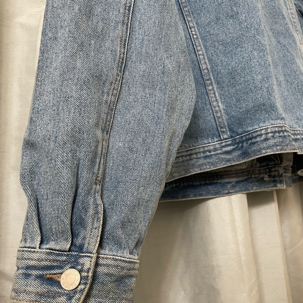 Baccini Cow Print Denim Jean Jacket with Button Closure Size 22 Vintage - Picture 4 of 9